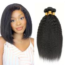 Pacotes de cabelo humano 1B Yaki Straight 30 35 40 cm 300g 3 pacotes