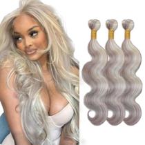 Pacotes de cabelo HuxoWax Grey/613 Body Wave 30 cm não processados