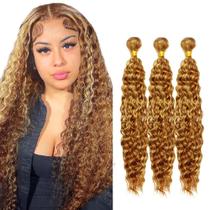 Pacotes de cabelo HuxoWax Highlight P27/30 Brown Deep Wave 60 65 70cm