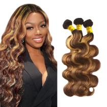 Pacotes de cabelo HuxoWax Ombre P4/27 Body Wave 8A Peruvian 3x35cm Pacotes de cabelo HuxoWax Ombre P4/27 Body Wave 8A Peruvian 3x35cm