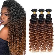 Pacotes de cabelo Juesoary T1B/4/30 Deep Wave Brazilian Remy 8A 14-18 polegadas