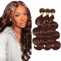Pacotes de cabelo Leruikair Body Wave 35cm 40cm 45cm Brown 4 Pacotes de cabelo Leruikair Body Wave 35cm 40cm 45cm Brown 4