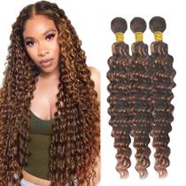 Pacotes de cabelo Leruikair Deep Wave 25 30 35 cm Highlight P4/30