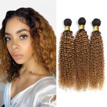 Pacotes de cabelo MAMART Kinky Curly 1B27 Ombre 8-30 no Brasil