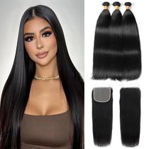 Pacotes de cabelo MIRONICA Straight 12A Brazilian 14/16/18 + 12cm