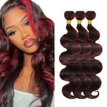 Pacotes de cabelo NiegMeag Burgundy P1B99J Body Wave 35-45cm