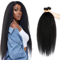 Pacotes de cabelo NiegMeag Color 1B Kinky Straight Peruvian 8A
