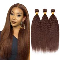 Pacotes de cabelo NiegMeag Yaki Straight Brown 16cm 3x100g 8A Pacotes de cabelo NiegMeag Yaki Straight Brown 16cm 3x100g 8A