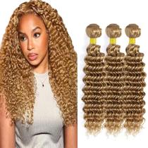 Pacotes de cabelo Nuailisex Blonde Deep Wave 56-66cm Cor 27