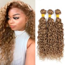 Pacotes de cabelo Nuailisex Color 27 Blonde Water Wave 40-50cm