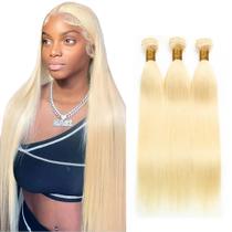 Pacotes de cabelo QEUOPE 613 Straight Honey Blonde Brazilian x3