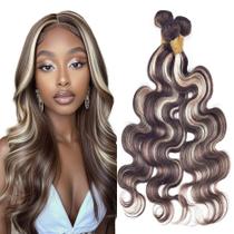 Pacotes de cabelo QEUOPE Highlight P4613 Body Wave Ombre Brown
