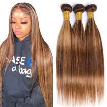 Pacotes de cabelo QEUOPE Ombre Straight Weave P4/27 45cm 3x 100g