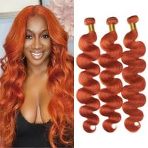 Pacotes de cabelo QEUOPE Orange Color Body Wave 8a Grade 10-14 polegadas