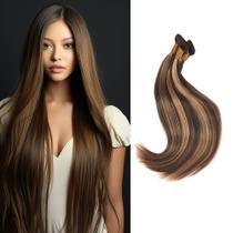 Pacotes de cabelo QEUOPE P4/30 Ombre Straight Two Tone Brown 60-65-70cm