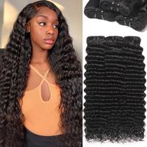 Pacotes de cabelo QGVQGV Brazilian Virgin Deep Wave 3x 45cm Pacotes de cabelo QGVQGV Brazilian Virgin Deep Wave 3x 45cm