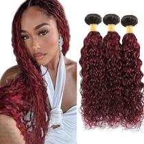 Pacotes de cabelo Raivide Burgundy Ombre Water Wave 35-45cm