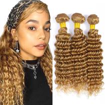 Pacotes de cabelo Raivide Honey Blonde Deep Wave 27 45cm 3x100g