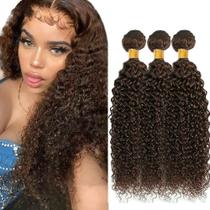 Pacotes de cabelo Raivide Kinky Curly Dark Brown 35-45cm 300g