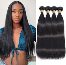 Pacotes de cabelo TNICE Straight 20 25 30 35 cm 4 pacotes de cabelo 100% virgem brasileiro