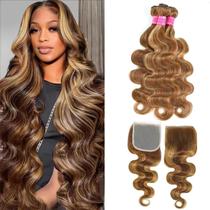 Pacotes de cabelo Vallbest Ombre Human Hair 4/27 Brown Body Wave Pacotes de cabelo Vallbest Ombre Human Hair 4/27 Brown Body Wave