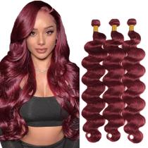 Pacotes de cabelo Vinmdonm 99J Burgundy Body Wave 35-35cm 3 pacotes