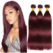 Pacotes de cabelo Vinmdonm Burgundy Straight 99J 35-45cm 3 pacotes