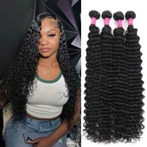 Pacotes de cabelo wlymly Deep Wave 12A Brazilian Virgin 30-46cm