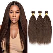 Pacotes de cabelo WuvusNM 4 Kinky Straight Brown 50-60cm 3x100g