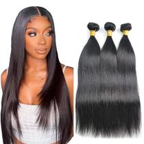 Pacotes de cabelo Wuvusnm Straight Brazilian Virgin 1B 50-75cm 3 pacotes Pacotes de cabelo Wuvusnm Straight Brazilian Virgin 1B 50-75cm 3 pacotes