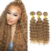 Pacotes de cabelo YOUNGHANN Honey Blonde Deep Wave 45-50cm 3x100g