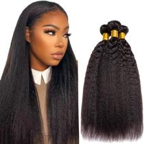 Pacotes de cabelo YOUNGHANN Yaki Straight Brazilian Virgin Hair