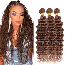 Pacotes de cabelo ZevPiul Light Brown Deep Wave 100% brasileiros