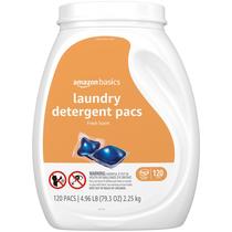 Pacotes de detergente para roupa Amazon Basics Fresh Scent 120 unidades