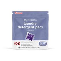 Pacotes de detergente para roupa Amazon Basics Lavender Scent 120 unidades