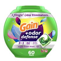 Pacotes de detergente para roupa Gain Flings Odor Defense 60 Ct