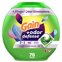 Pacotes de detergente para roupa Gain flings Odor Defense 76 Ct