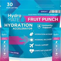 Pacotes de eletrólito em pó HydroMate 30 Pack Fruit Punch Pacotes de eletrólito em pó HydroMate 30 Pack Fruit Punch