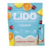 Pacotes de eletrólito em pó LIDO Tropical Punch 28 Sticks