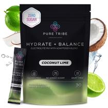 Pacotes de eletrólitos em pó PURE TRIBE Hydrate+Balance 30 Serv