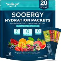 Pacotes de eletrólitos em pó Sooergy Hydration 20 Sticks