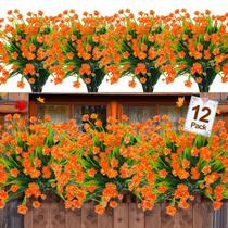 Pacotes de flores artificiais de outono TURNMEON 12 para atividades ao ar livre Pacotes de flores artificiais de outono TURNMEON 12 para atividades ao ar livre