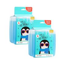 Pacotes de gelo Fit & Fresh Cool Coolers Slim, pacote com 4 unidades, azul x2