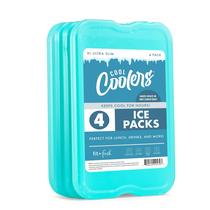 Pacotes de gelo Fit & Fresh Cool Coolers XL Slim, pacote com 4 unidades verdes