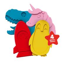 Pacotes de gelo Healthy Packers, multicoloridos, magros, para crianças, pacote com 4