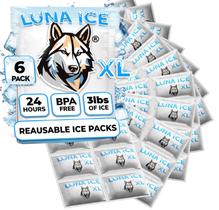 Pacotes de gelo seco Luna Ice XL 1,5 kg - 6 pacotes a granel, congelamento por mais de 24 horas