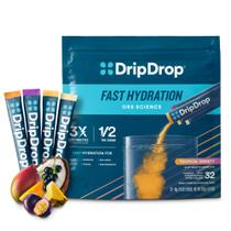 Pacotes de hidratação DripDrop Tropical Variety 32 Sticks