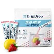 Pacotes de hidratação DripDrop Zero Sugar Strawberry Lemonade