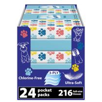 Pacotes de lenços faciais de viagem Funwares White de 3 camadas, 216 lenços Pacotes de lenços faciais de viagem Funwares White de 3 camadas, 216 lenços