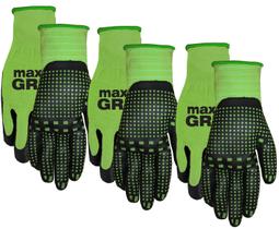 Pacotes de luvas MidWest Max Grip, 3 pares de luvas femininas, verdes 93P03 Pacotes de luvas MidWest Max Grip, 3 pares de luvas femininas, verdes 93P03